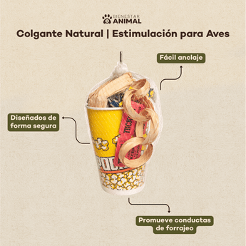 Juguete Forrajeo Colgante para Aves — Estimulación - Bienestar Animal | By Flores de Paz