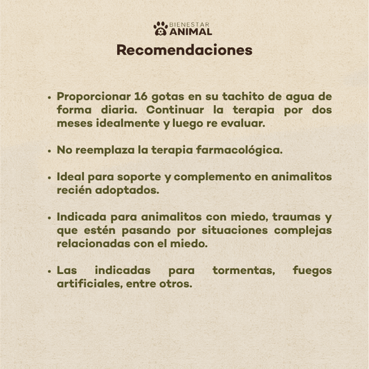 Pack 3 Meses Flores de Bach — Ansiedad y Miedos Perros y Gatos - Bienestar Animal | By Flores de Paz