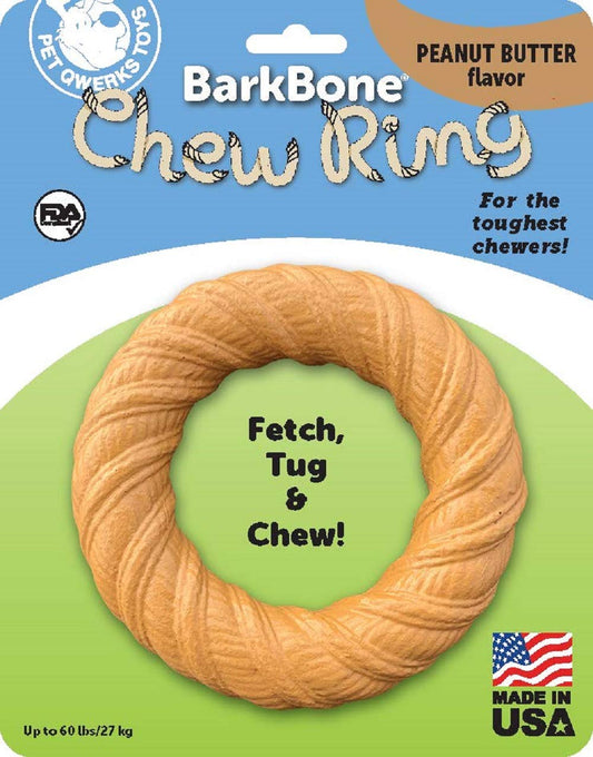Barkbone Chew Ring - Hueso Con Sabor Mantequilla de Mani perros