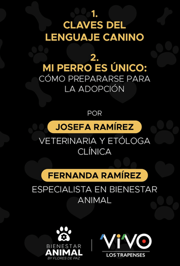 Charlas conductuales y adopción en MALL VIVO TRAPENSES este domingo 27 julio! - Bienestar Animal | By Flores de Paz