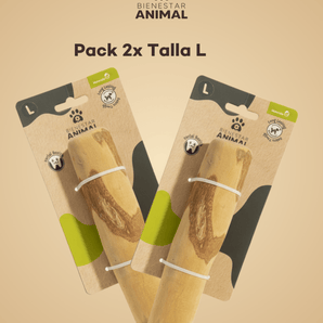 Pack 2x Talla L - Palo de Neem Natural para Perros - Bienestar Animal | By Flores de Paz