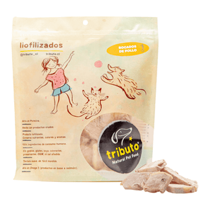 Tributo - Snack Crudos Liofilizados Bocados de Pollo - Para Perros y Gatos 100 g - Bienestar Animal | By Flores de Paz