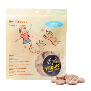 Tributo - Snack Crudos Liofilizados Cogotitos de Pavo - Para Perros y Gatos 100 g - Bienestar Animal | By Flores de Paz