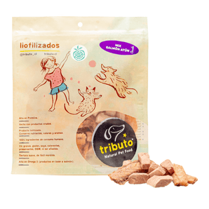 Tributo - Snack Crudos Liofilizados MIX Salmón Atún - Para Perros y Gatos 100 g - Bienestar Animal | By Flores de Paz