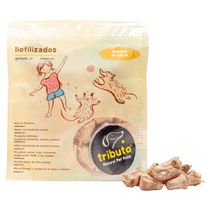 Tributo - Snack Crudos Liofilizados Nudillos de Pollo - Para Perros y Gatos 100 g - Bienestar Animal | By Flores de Paz