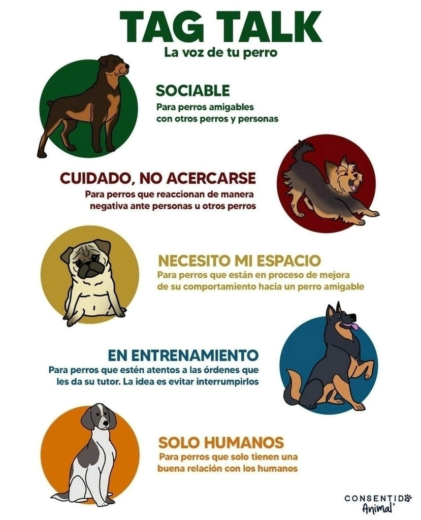 Tag Individual para Correa de Perros "Necesito mi espacio"